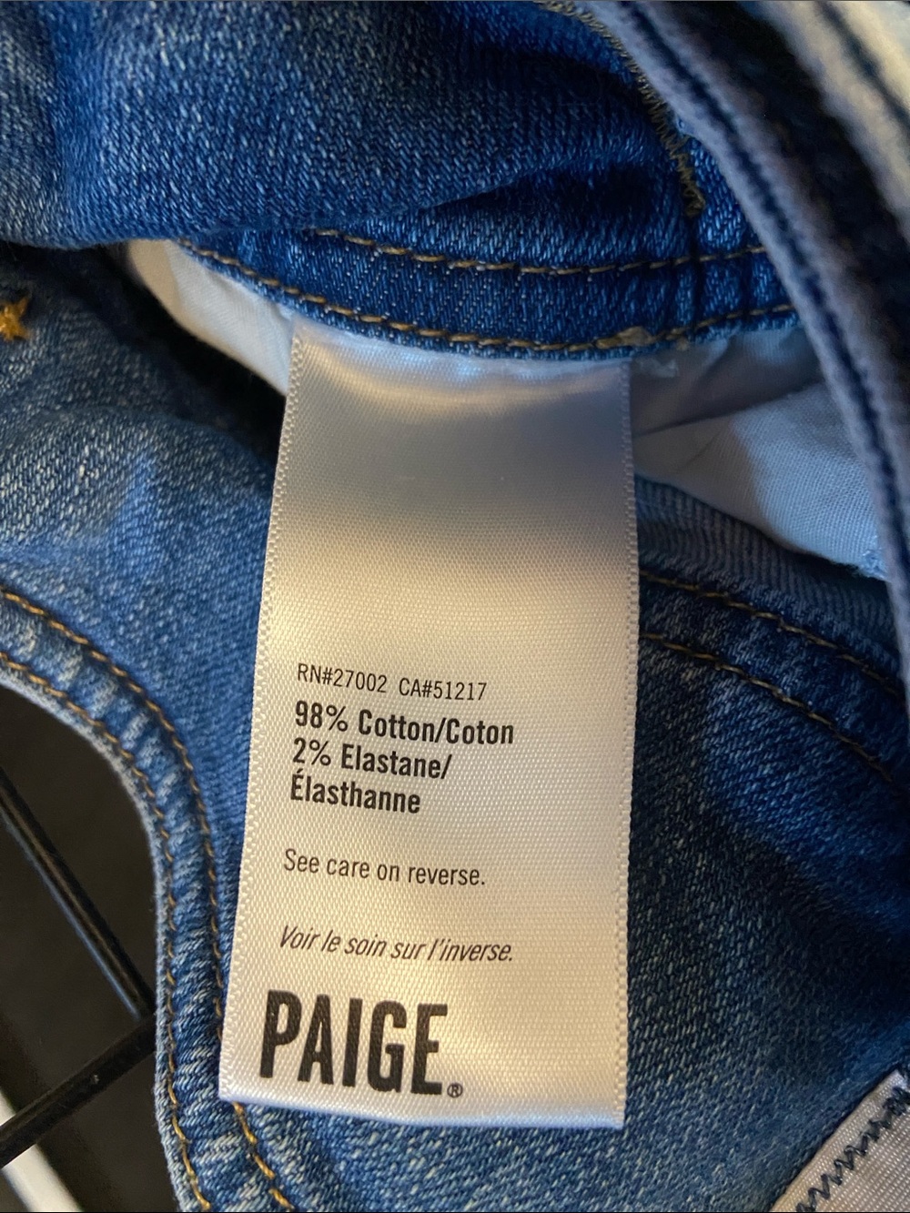 PAIGE Light Blue Flared Wide-Leg Jeans with Side Buckle Detail - Picture 4 of 9